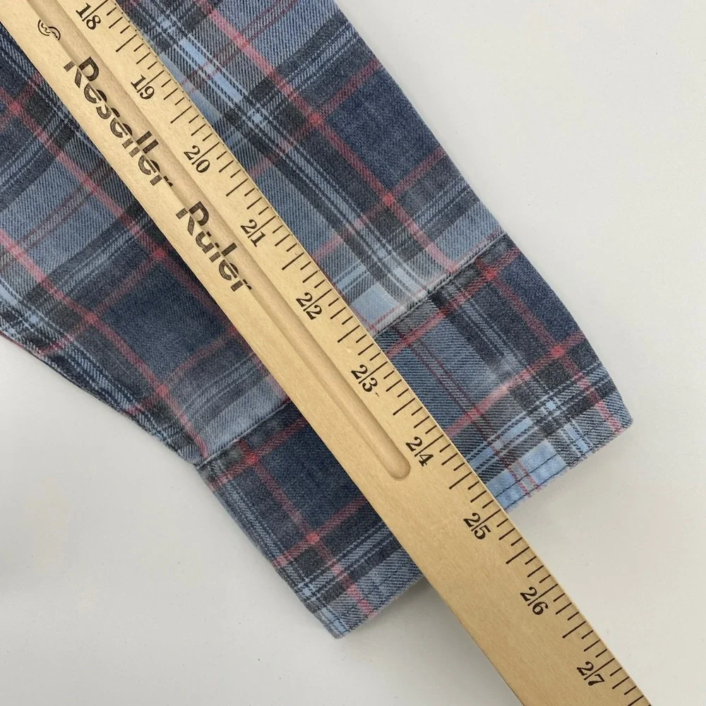 NEW Flag Anthem Plaid Flannel Shirt Mens Extra Large Blue Red Fall Americana